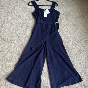 Wide leg cropped jumpsuit